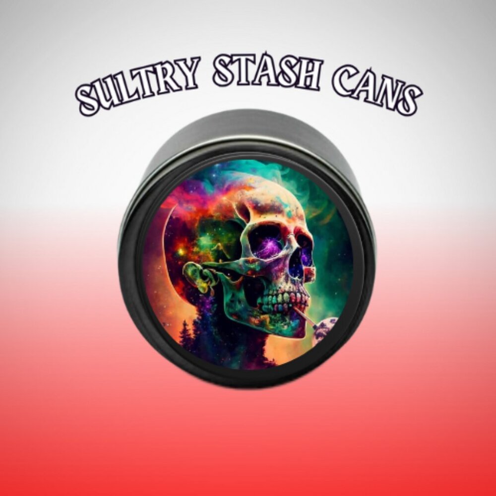 COLORFUL SKULL STASH JAR